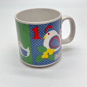 Vintage Grant Howard "12 Days of Christmas" mug, featuring the "Two Turtle-Doves